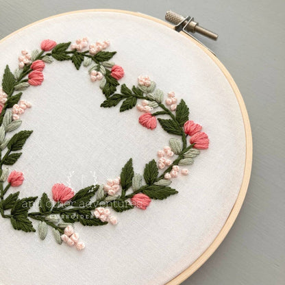 Floral Heart Embroidery Kit