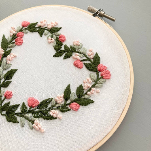 Floral Heart Embroidery Kit