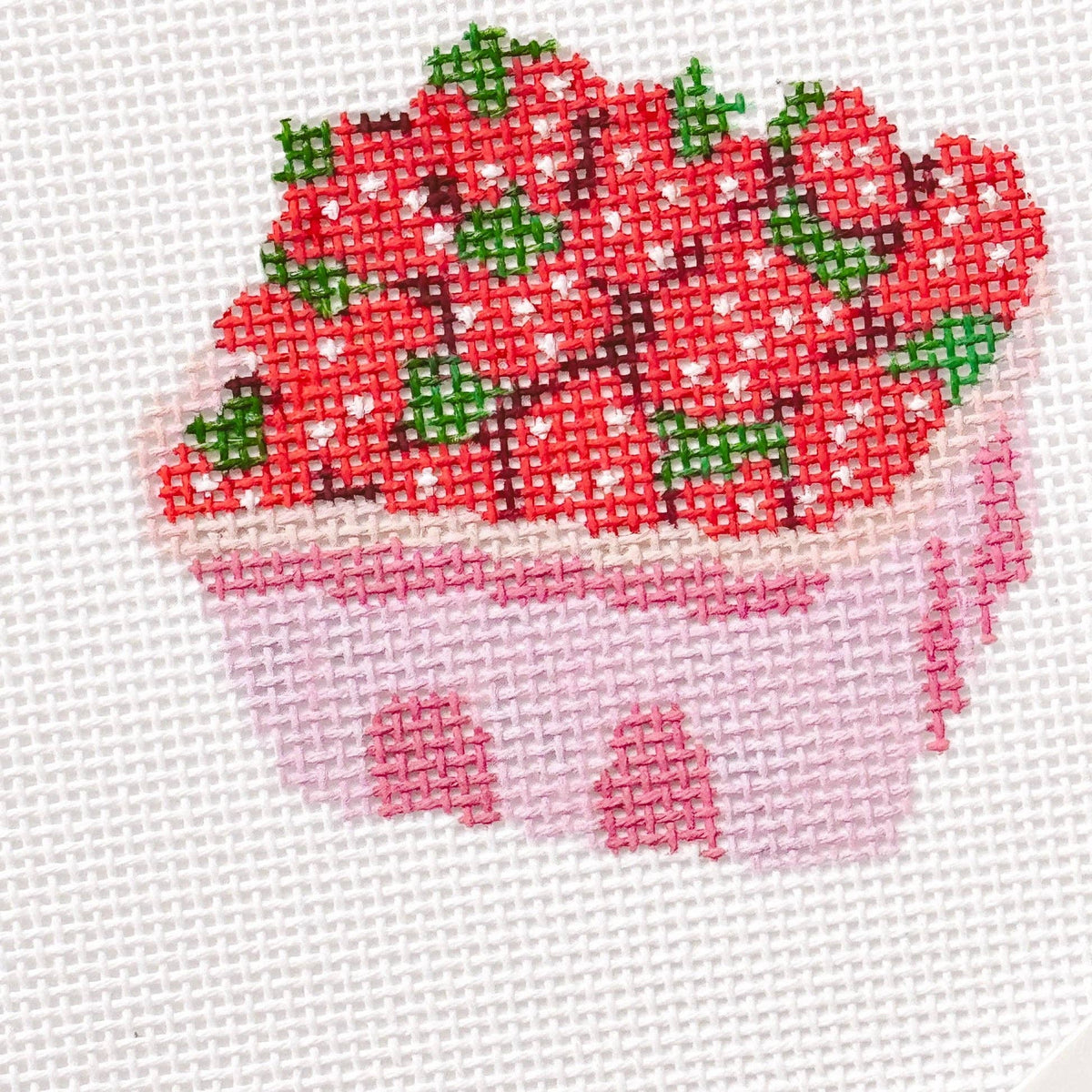 Strawberry Basket Canvas — 18 Mesh