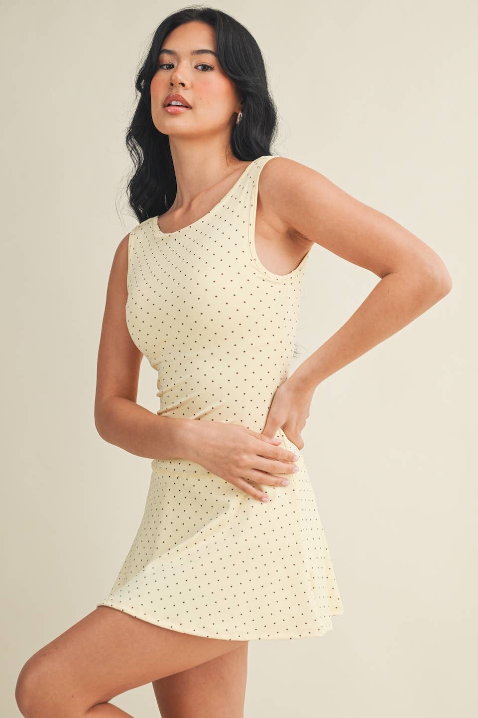 Polka Dot Athletic Dress: LEMON