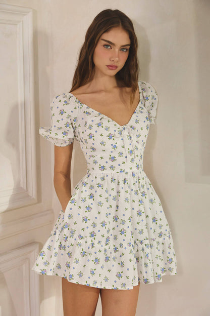 Blueberry Ruffle Mini Dress