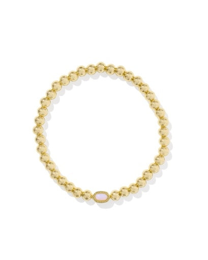 MINI ELAINA STRETCH BRACELET GOLD PINK OPALITE CRYSTAL