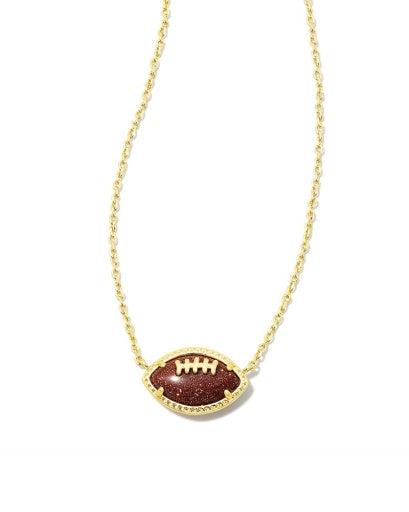 FOOTBALL SHORT PENDANT NECKLACEGOLD ORANGE GOLDSTONE