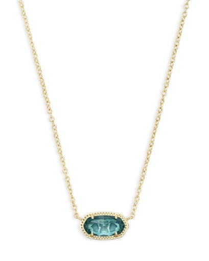 ELISA SHORT PENDANT NECKLACE GOLD LONDON BLUE