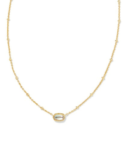 MINI ELISA SATELLITE SHORT PENDANT NECKLACEGOLD DICHROIC GLASS