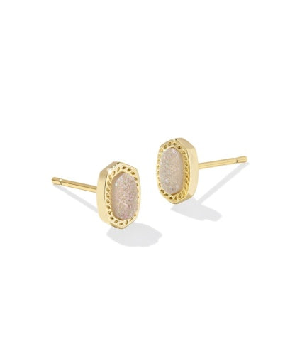 MINI ELLIE STUD EARRINGS GOLD IRIDESCENT DRUSY