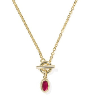 Mini Elisa Toggle Short Pendant Necklace RED ILLUSION