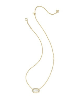 Elisa Bezel Short Pendant Necklace GOLD MOTHER OF PEARL