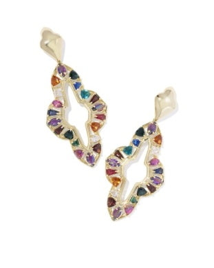 Abbie Crystal Statement Earrings Multi Mix