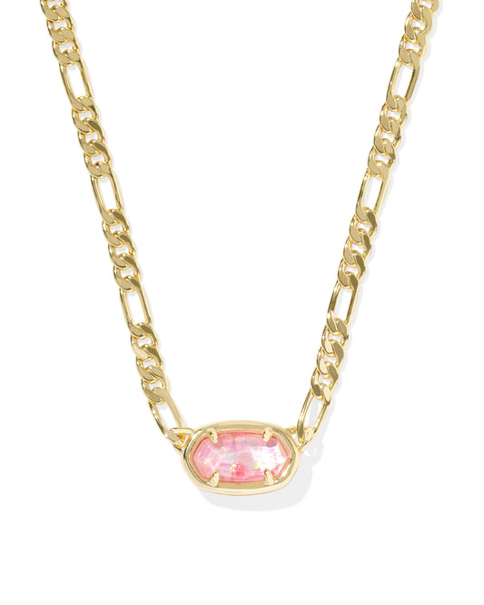 ELISA FIGARO CHAIN NECKLACE GOLD PINK IRIDESCENT