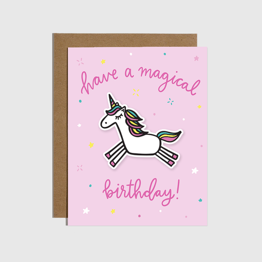 Magical Birthday Unicorn Sticker Card