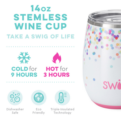 Confetti Stemless Wine Cup