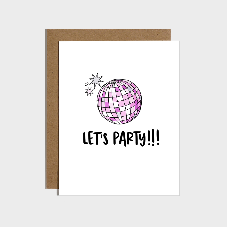 Disco Ball Let's Party Birthday Card